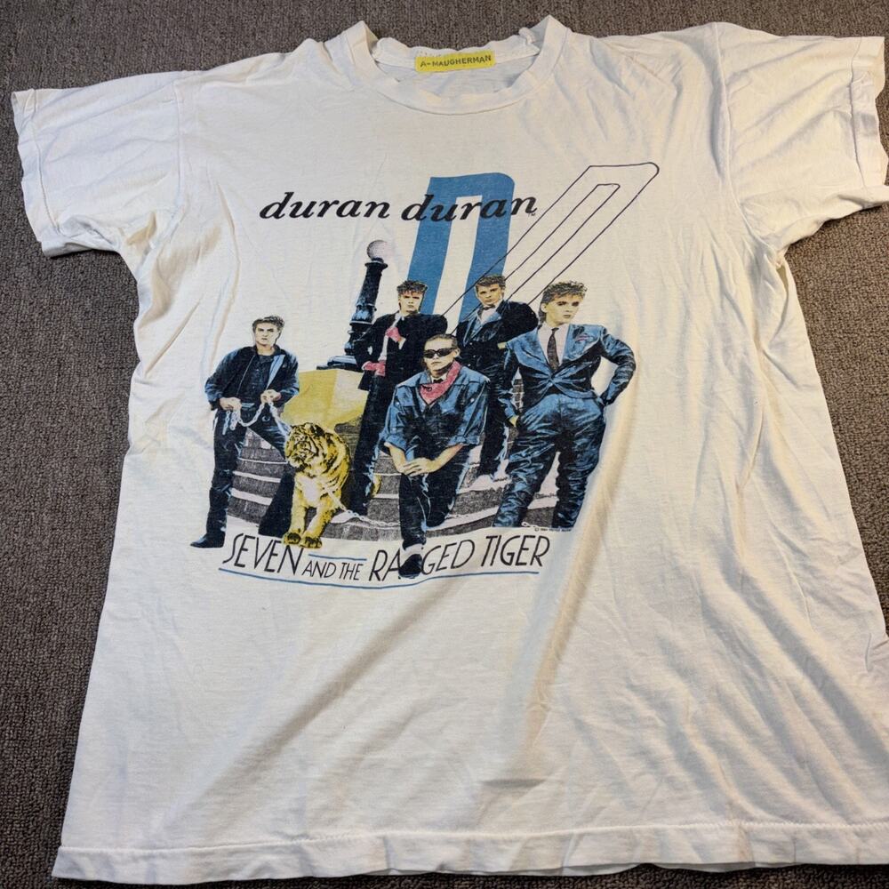 VTG 1984 Duran Duran Seven And The Ragged Tiger Tour Shirt Large Band Single